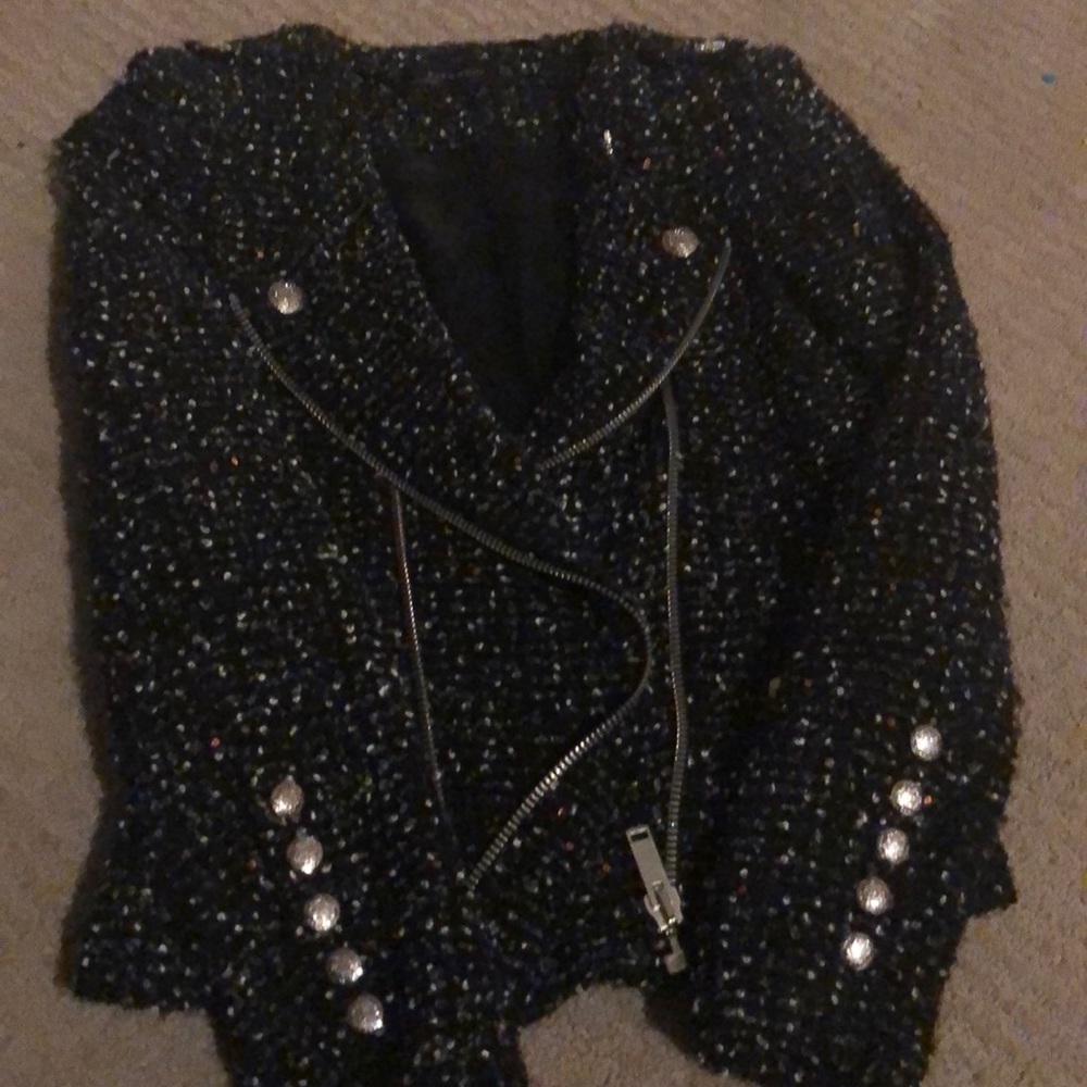 Zara black tweed jacket